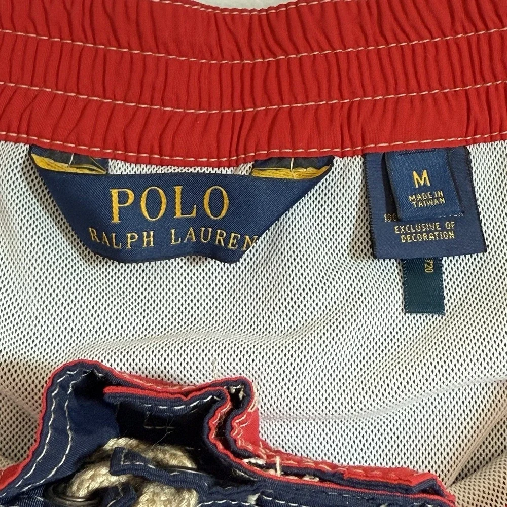 Polo Ralph Lauren Swim Shorts Mens M Lined Board Shorts Nylon Blue Solid
